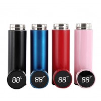 Touch screen lid temperature display led smart custom water bottle with logo 500ml stainless steel insulated water bottle