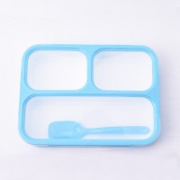 Wholesale plastic storage box leakproof 3 compartment food container kids children rectangle lunch boxes bpa free packaging box