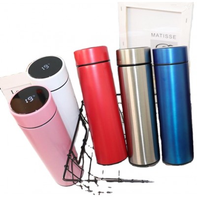 Touch screen lid temperature display led smart water bottle 500ml amazon christmas insulated stainless steel water bottle