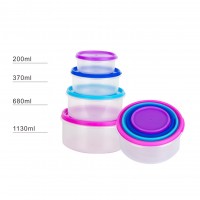 Kitchen Round Storage Container with Lid,Round Plastic Food Container,Storage Box