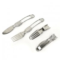 High quality 304 stainless steel custom folding fork spoon metal knife