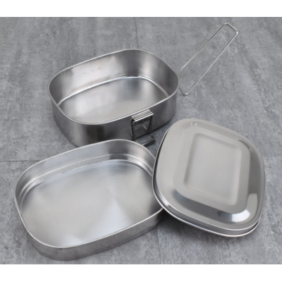 high quality oval two tier stackable airtight office school camping stainless steel food metal container bento lunch box lock